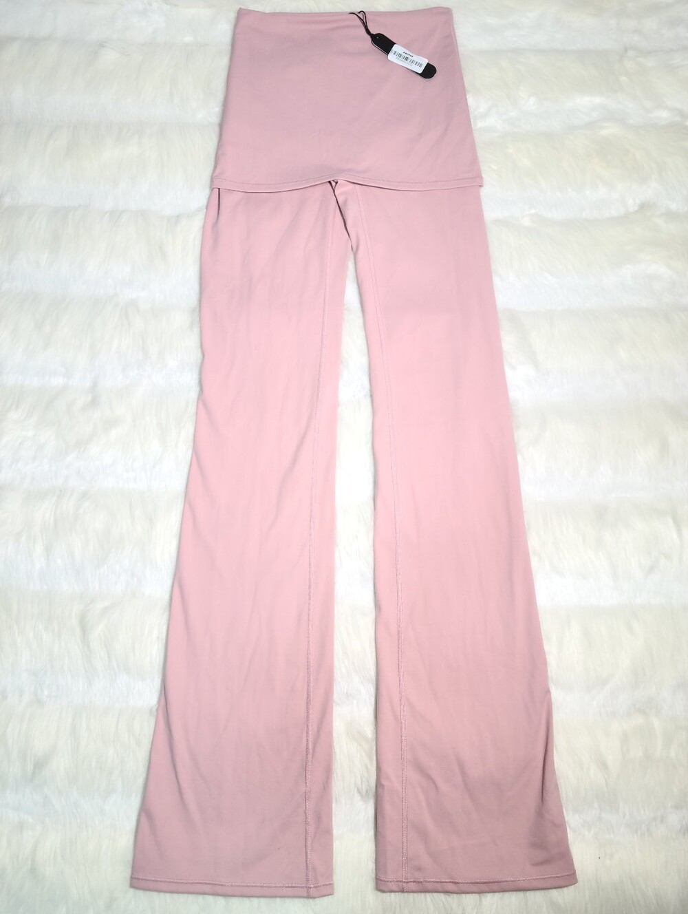 Nike SKIMS Matte Foldover Slim Flare Legging Pink Himalayan Women XS NEW